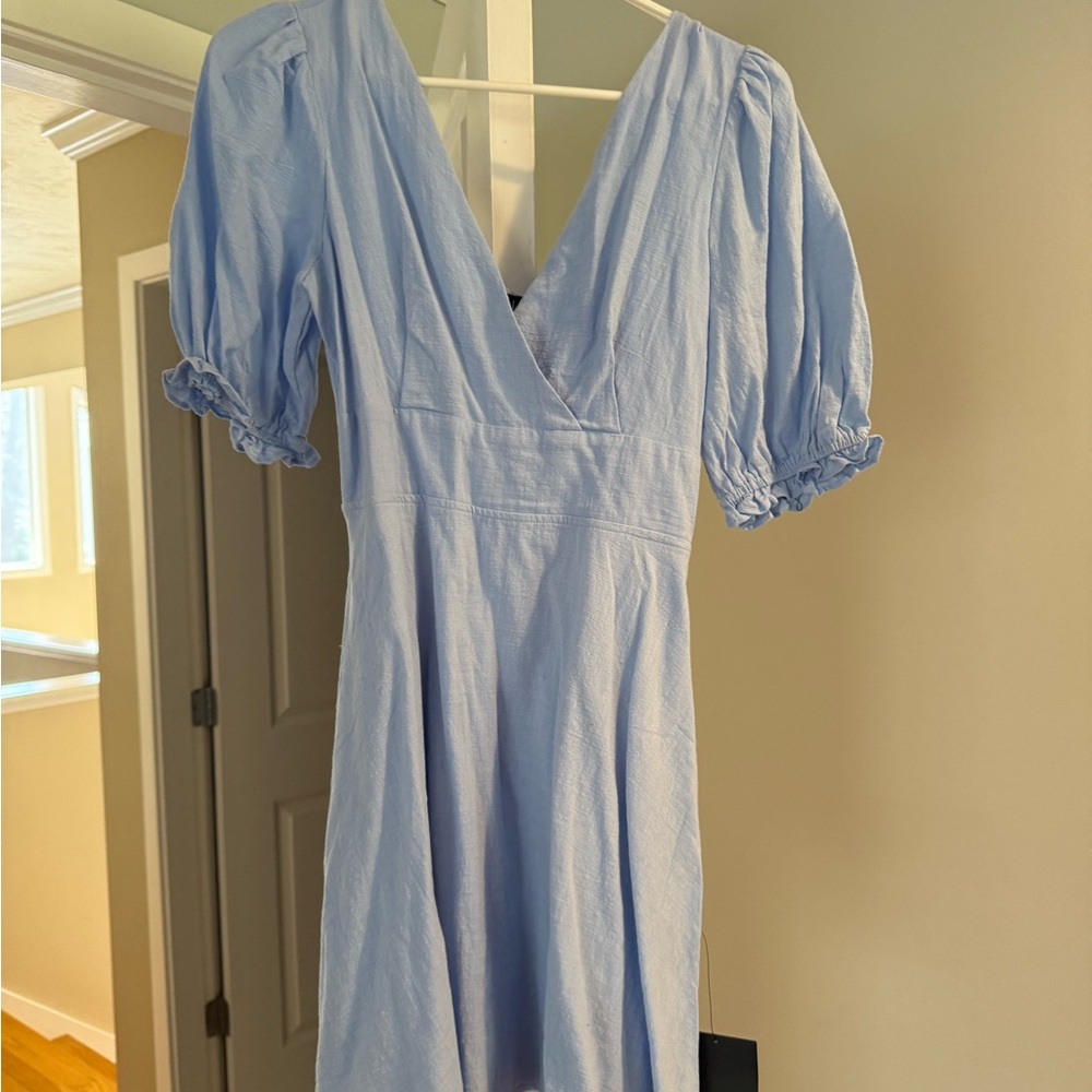 Lulu's Blue Smocked Ruffled Mini Sundress